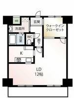 大阪府大阪市北区錦町(マンション)の賃貸物件の間取り