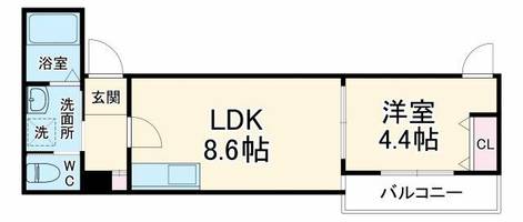 ラシャンス西中島南方の間取り