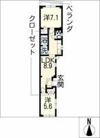 名駅五分館の間取り