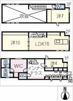 愛知県北名古屋市鹿田海道西(一戸建)の賃貸物件の間取り