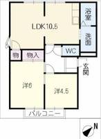 おーくたうん長久手 C棟の間取り