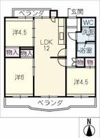 千代が丘団地111棟 502号の間取り