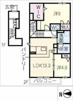 バトーエメロード C棟の間取り