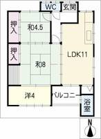 愛知県岩倉市八剱町郷(一戸建)の賃貸物件の間取り