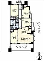 ロイヤルクレスト金山 803号の間取り
