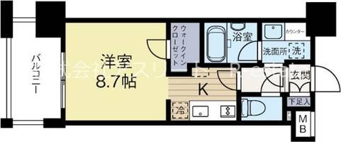 福岡県福岡市中央区大手門1丁目(マンション)の賃貸物件の間取り