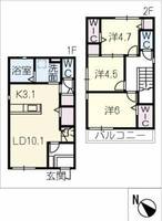 愛知県名古屋市千種区大島町2丁目(一戸建)の賃貸物件の間取り