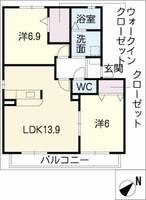 クロノス長久Bの間取り