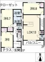 愛知県名古屋市瑞穂区河岸1丁目(一戸建)の賃貸物件の間取り