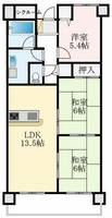 大阪府大阪狭山市茱萸木8丁目(マンション)の賃貸物件の間取り