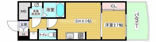 大阪府大阪市福島区吉野2丁目(マンション)の賃貸物件の間取り