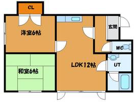 北海道函館市大縄町(アパート)の賃貸物件の間取り