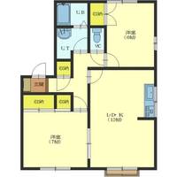 北海道函館市上湯川町(アパート)の賃貸物件の間取り