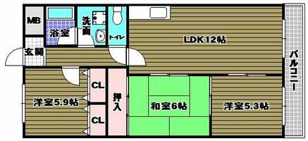 リーヴァ三日市の間取り