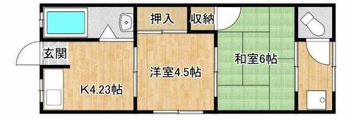 大阪府豊中市服部南町1丁目(アパート)の賃貸物件の間取り