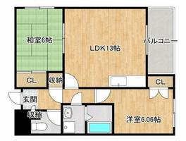 大阪府箕面市坊島4丁目(マンション)の賃貸物件の間取り