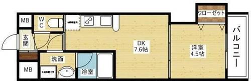 ルクレ新大阪レジデンスの間取り