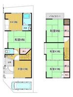 京都府城陽市久世北垣内(一戸建)の賃貸物件の間取り