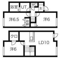 北海道札幌市南区石山一条7丁目(テラスハウス)の賃貸物件の間取り