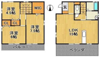 福岡県久留米市東合川町(一戸建)の賃貸物件の間取り