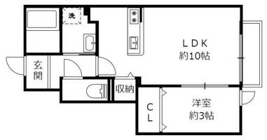 メゾン ド プルミエールB棟 野洲市市三宅の間取り