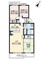 UR平城左京0060404の間取り