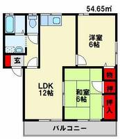 サンハイムK A棟101の間取り