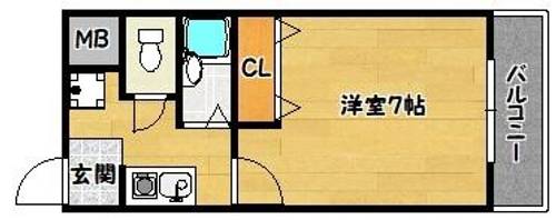 兵庫県神戸市兵庫区永沢町2丁目(マンション)の賃貸物件の間取り