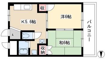 荒中マンションの間取り