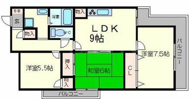 パセオ東千里の間取り