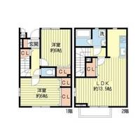 愛知県名古屋市瑞穂区亀城町5丁目(テラスハウス)の賃貸物件Cの間取り