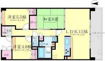 大阪府箕面市小野原西6丁目(マンション)の賃貸物件の間取り