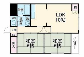 大阪府豊中市上新田2丁目(マンション)の賃貸物件の間取り