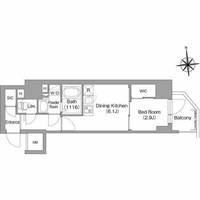 大阪府大阪市中央区高津1丁目(マンション)の賃貸物件の間取り