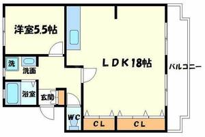 千里小川ハイツの間取り