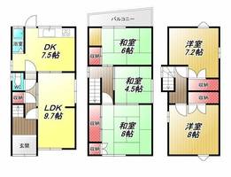 大阪府八尾市垣内5丁目(一戸建)の賃貸物件の間取り