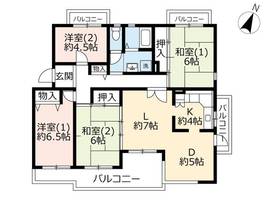 URグリーンタウン槇島2120101の間取り