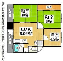 福岡県北九州市小倉北区上富野2丁目(アパート)の賃貸物件の間取り