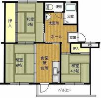 兵庫県公社 東垂水(1・2)4A号棟の間取り