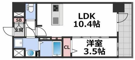 S-RESIDENCE堺筋本町Deuxの間取り