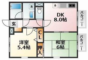 大阪府大阪市東淀川区大道南2丁目(アパート)の賃貸物件の間取り