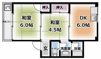 香里北ハイツの間取り
