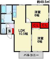ベェルヴェルⅡの間取り