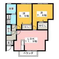 セジュールかすみ B棟の間取り