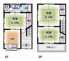 岡山3丁目貸家の間取り