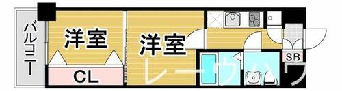福岡県福岡市東区東浜1丁目(マンション)の賃貸物件の間取り