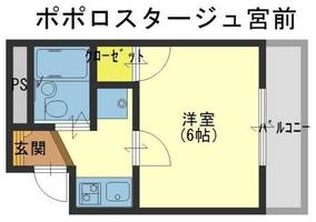 ポポロスタージュ宮前1207の間取り