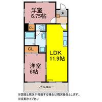 愛知県豊橋市新栄町字東小向(マンション)の賃貸物件303の間取り