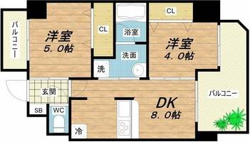 アーデンタワー本町イーストの間取り