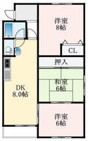 大阪府堺市南区高倉台2丁(マンション)の賃貸物件の間取り